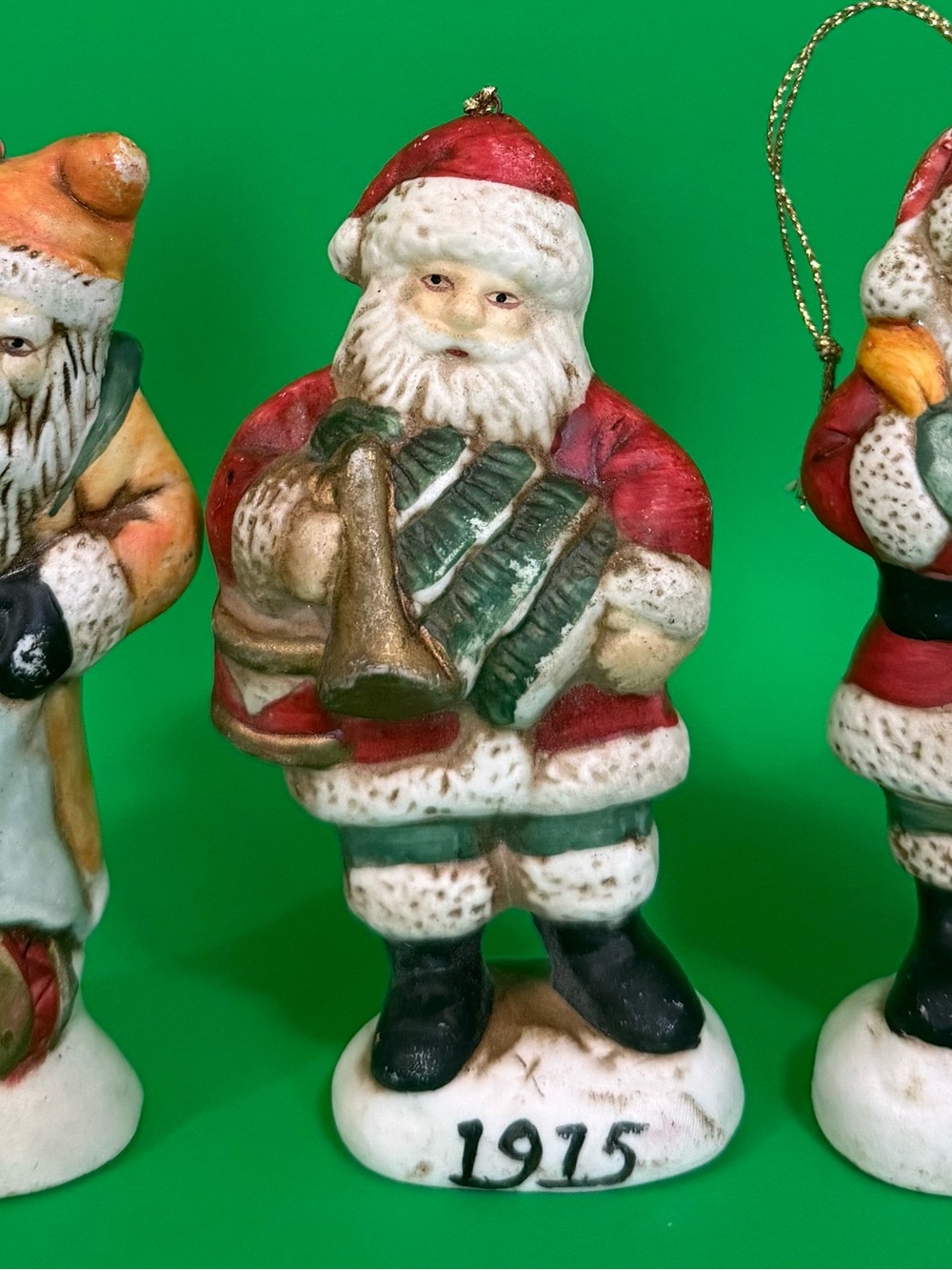 Christmas Reproductions Inc “Memories of Santa”  3 Ornaments 1902 1915 & 1991